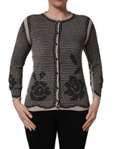 Dolce & Gabbana Black Floral Lace ButtonDownCardigan Sweater