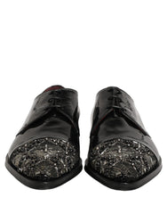Dolce & Gabbana Black Embellished Derby Dress Formal Shoes