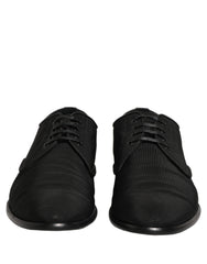 Dolce & Gabbana Black Suede Lace Up Derby Dress Formal Shoes