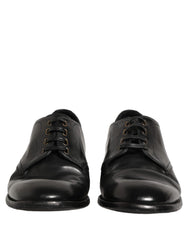Dolce & Gabbana Black Leather Lace Up Derby Dress Formal Shoes