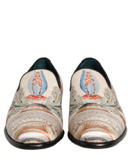 Dolce & Gabbana White Floral Vase Slip On Dress Loafers Shoes