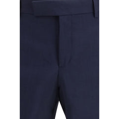 Fendi Blue Wool Oves Aries Dress Pants