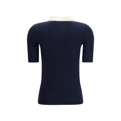 Brunello Cucinelli Blue Wool Oves Aries Polo Shirt