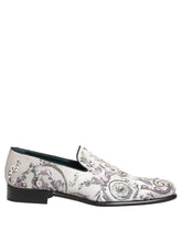 Dolce & Gabbana White Sequined Formal Slip On Loafers Shoes