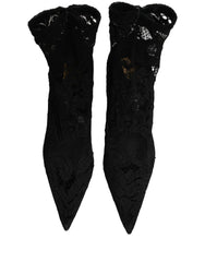 Dolce & Gabbana Black Socks Taormina Lace Pumps Boots Shoes