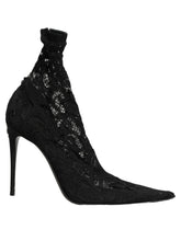 Dolce & Gabbana Black Socks Taormina Lace Pumps Boots Shoes