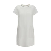 Brunello Cucinelli White Viscose Casual Dress