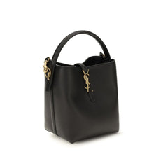 Saint Laurent Black Calf Leather Bos Taurus Backet Bag