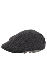 Dolce & Gabbana Men Dark Gray Wool Knitted Newsboy Capello Hat