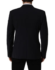 Dolce & Gabbana Dark Blue Wool Single Breasted Men Blazer Jacket