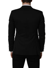 Dolce & Gabbana Black Polyester Single Breasted Blazer Jacket