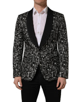 Dolce & Gabbana Black Crystal Embellished Coat Blazer Jacket
