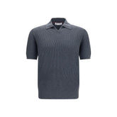 Brunello Cucinelli Gray Cotton Polo Shirt