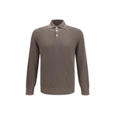 Brunello Cucinelli Brown Cotton Polo Shirt