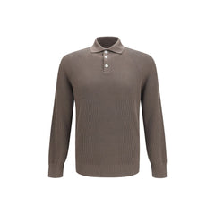 Brunello Cucinelli Brown Cotton Polo Shirt