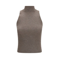 Brunello Cucinelli Brown Cashmere Sleeveless Jacket
