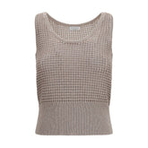 Brunello Cucinelli Beige Cotton Tank Tops