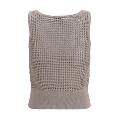 Brunello Cucinelli Beige Cotton Tank Tops