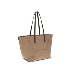 Brunello Cucinelli Beige Cotton Shoulder Bag