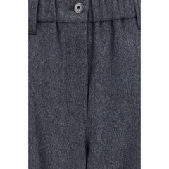 Brunello Cucinelli Gray Wool Oves Aries Casual Pants