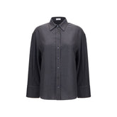 Brunello Cucinelli Gray Wool Oves Aries Dress Shirt
