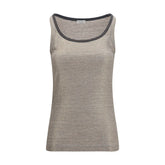 Brunello Cucinelli Beige Linen Tank Tops
