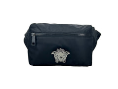 Versace Medusa Black Nylon Belt Bag Waist Fanny Pack Purse