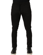 Dolce & Gabbana Black Wool Jogger Men Sweatpants Trouser Pants