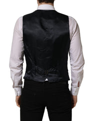 Dolce & Gabbana Black Wool Single Breasted Waistcoat Vest