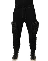Dolce & Gabbana Black Mid Waist Cargo Jogger Sweatpants Pants