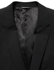 Dolce & Gabbana Black Wool Slim Fit Formal 3 Piece Men Suit