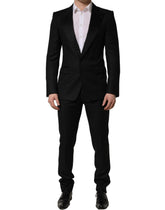 Dolce & Gabbana Black Wool Slim Fit Formal 2 Piece Men Suit