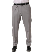 Dolce & Gabbana Gray Wool Tapered Men Dress Trouser Pants