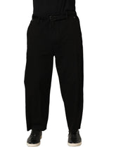 Dolce & Gabbana Black Mid Waist Straight Men Trouser Pants