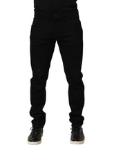 Dolce & Gabbana Black Cotton Stretch Skinny Men Denim Jeans