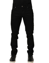 Dolce & Gabbana Black Cotton Stretch Skinny Men Denim Jeans