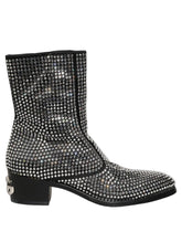 Dolce & Gabbana Black Crystal Embellished Ankle Boots Shoes