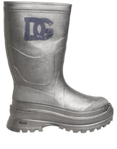 Dolce & Gabbana Metallic Silver Pull On Rain Boots Men Shoes
