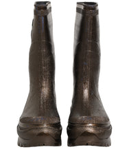Dolce & Gabbana Bronze PVC Pull On Rain Boots Men Shoes