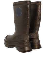 Dolce & Gabbana Bronze PVC Pull On Rain Boots Men Shoes