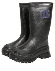 Dolce & Gabbana Black PVC Pull On Rain Boots Men Shoes
