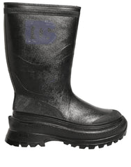 Dolce & Gabbana Black PVC Pull On Rain Boots Men Shoes