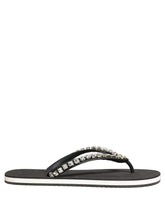 Dolce & Gabbana Black Embellished Rubber Flip Flops Men Shoes