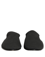 Dolce & Gabbana Black Suede Slides Flat Slipper Men Shoes