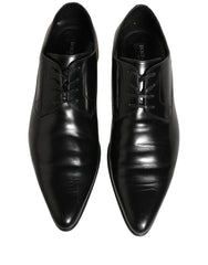 Dolce & Gabbana Black Leather Derby Dress Men Formal Shoes