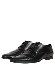 Dolce & Gabbana Black Leather Derby Dress Men Formal Shoes
