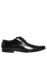 Dolce & Gabbana Black Leather Derby Dress Men Formal Shoes