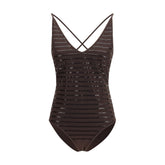 Brunello Cucinelli Brown Nylon One-Piece Swimsuit