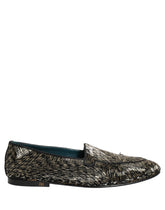 Dolce & Gabbana Black Silver Embellished Dress Loafers Shoes