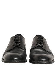Dolce & Gabbana Black Leather Derby Dress Men Formal Shoes
